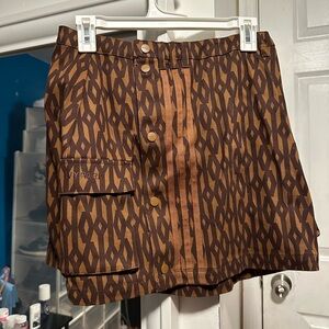 IVY PARK Brown Patterned Mini Skirt
